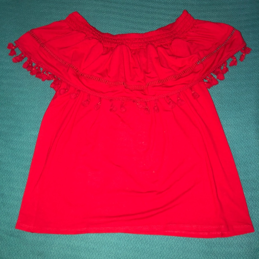 Red off the shoulder top